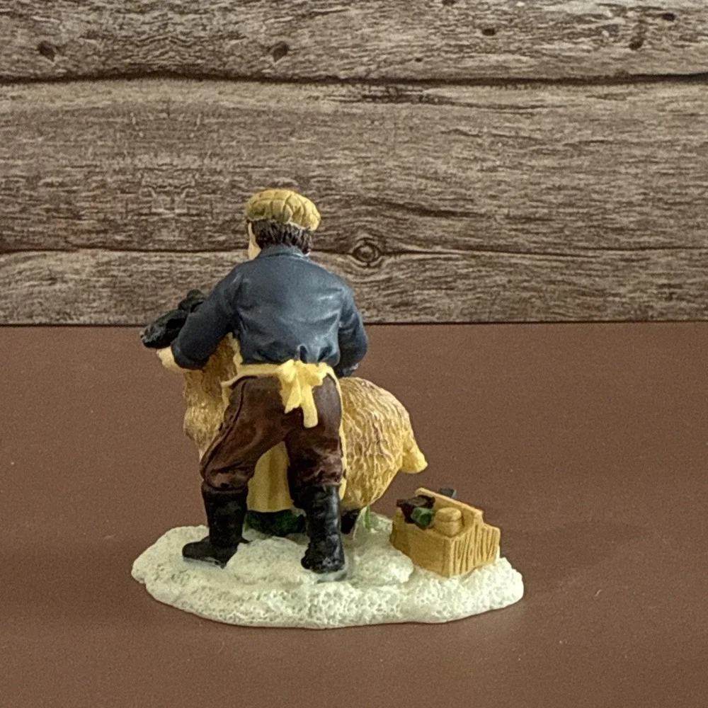 Holiday Time O'Well Village Collectibles Accessory - Man Sheering Sheep